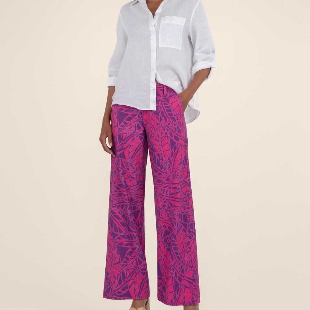 Kut from the Kloth Meg Linen Wide Leg, Exclusive Size 1010 / Purple/Magenta